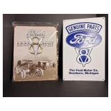 Ford Genuine parts tin sign & Ford V8 75th...