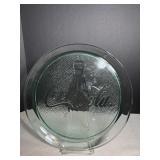 Vtg Coca Cola serving platter green glass