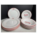 Vtg Coca Cola set of 6 plates & bowls