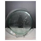 Vtg Coca Cola serving platter green glass