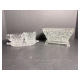 Vtg art deco footed glass vase 7.5' x 4' &..