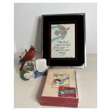 Bird framed picture, Hallmark Chikadee Christmas..