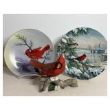 Cardinals in winter plate by Sam Timm, decorative