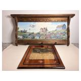 Vtg Old car, wood coat rack & misc