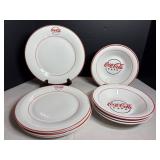 Vtg Coca Cola 4 plates & 4 bowls