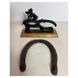 Cast Iron nut cracker & horse shoe