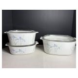 Corningware 'Shadow Iris' 3, 2 & 1 qt with lids