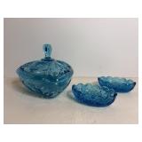 Capri Blue glass triangle candy dish..