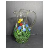 Handpainted pitcher 10.5'H made in Romania