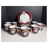 Route 66 dessert plates 8' dia & mugs (8) Sakura