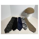 Assorted ties & hat