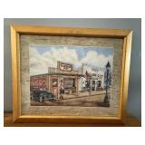 Vtg Barber shop lithgraph print by Kay Lamb...