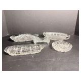 Cut glass relish tray 8', cut glass...