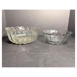 Cut glass serving bowls 9'D  & 8'D