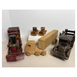 Vintage Wood Trucks & Train Locomotive