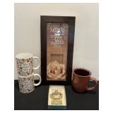 Picture, Door Knocker & Mugs