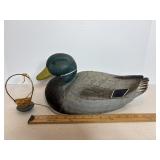 Vintage General Fibre Co Duck Decoy 15"x6.5"x7"H