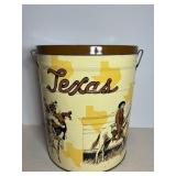 Texas Popcorn Tin with Handle 14"H