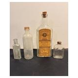 Vintage Medicine Bottles 8.25" Tallest Bottle