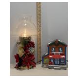 14.5"H Christmas Lamp & Trur Value House