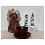 18"H Tree Topper & Candlestick Holders