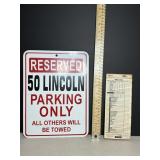 Parking Sign & Dog & Suds Order Tickets