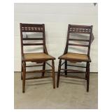 Vintage Caned Ladder Back Chairs