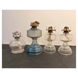 Vintage Oil Lamps 11", 10" & 7"H no shades
