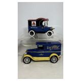 Vintage 1912 Ford &1928 Chevy Van Banks