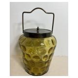 Vintage 6" Olive Green Biscuit Jar