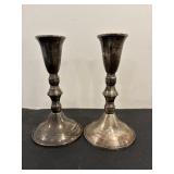 Sterling Silver Candlestick Holders 6.75"H