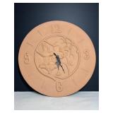 13" Dia Terra Cotta Clock untested