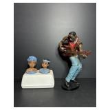 10" Guitarist Figurine & 3" Girl Busts one broke