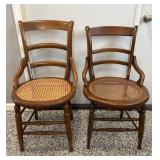 Caned Ladder Back Chairs 32"H Seat 17"H