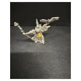 Vtg Spoontiques Wizard with Owl figure pewter...