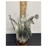 Vtg Wind Wizard figurine - pewter 8"H
