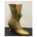 Vtg Brass boot vase 8.5"H