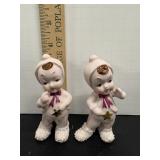 Vtg Snow Barbies figurines - sugar frosted gold...