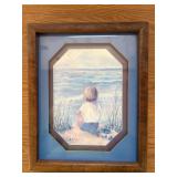 Vtg "Young Boy Sitting" by The Seashore by...
