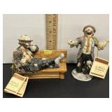 Emmett Kelly Jr. Hobo Clowns 5"W x 5"H, 6"H