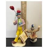 Emmett Kelly Jr. Hobo Clows 8"H & 5"H