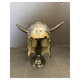 Polished steel Viking warrior helmet 8"W x ...