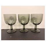 Vtg  green goblets (3)