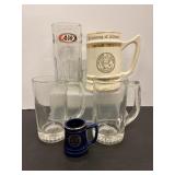 Misc Beer/Rootbeer steins & U of I shot glass ...