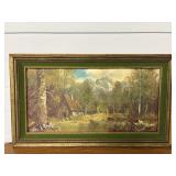 Vtg Framed painting featuring mountains scenes &..