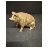 Cast Iron piggy bank 5"W x 3"D x 3"H