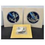 Vtg Set of  (2) Japanese Matted art - signed 9"...