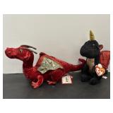 Vtg Douglas Dragon & Ty beanie boos dragon