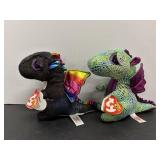 Vtg Ty beanie boos dragons "Cinder & Arora