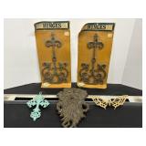 Vtg Zeckos cast iron green man wall decor &...